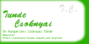 tunde csoknyai business card